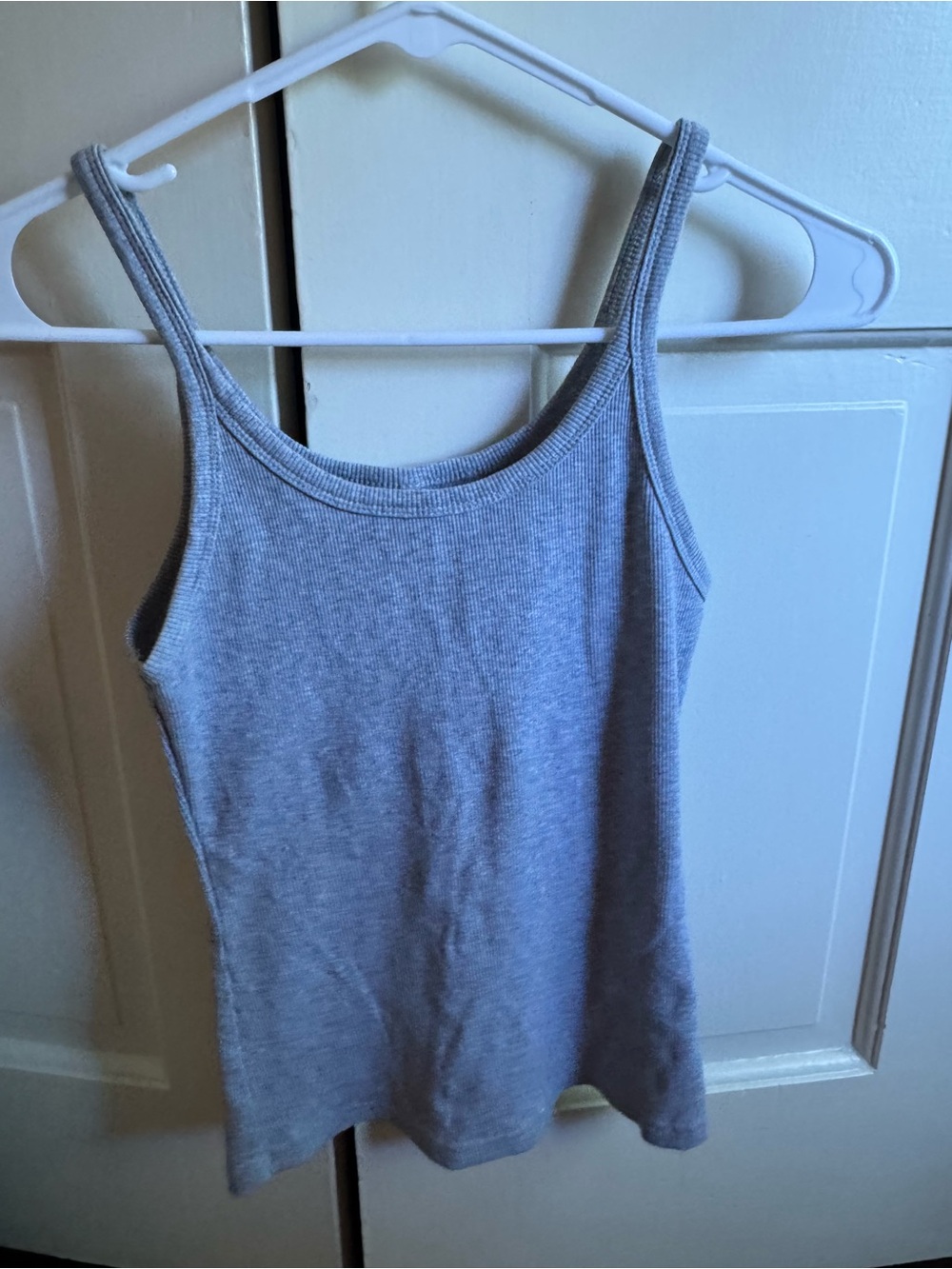Everyday Ribbed Tank Top full length - Gray